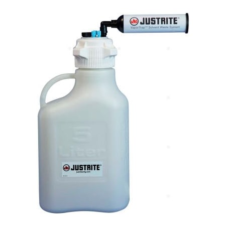 Justrite Justrite 12811 VaporTrap Carboy With Filter Kit, HDPE, 20-Liter, 7 Ports 12811